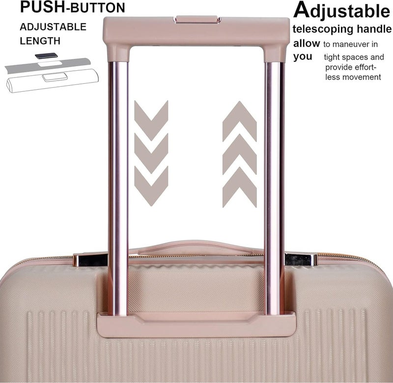 SENATOR Hard Case Large Checked Luggage Trolley For Unisex ABS Lightweight 4 Double Wheeled Suitcase With Built In TSA Type Lock A5123 Milk Pink - Image 4